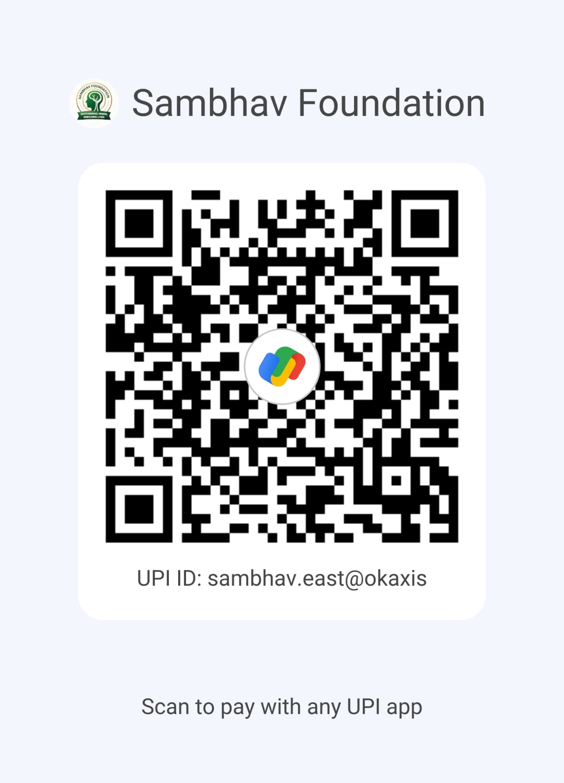 UPI donation QR code for Sambhav Foundation